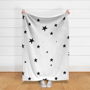 XL Scandi Stars - black and white - large scale - wallpaper - nursery/kids room