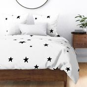 XL Scandi Stars - black and white - large scale - wallpaper - nursery/kids room