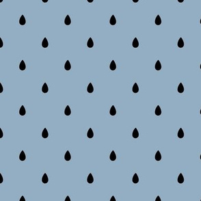 Little raindrops - black on sky blue