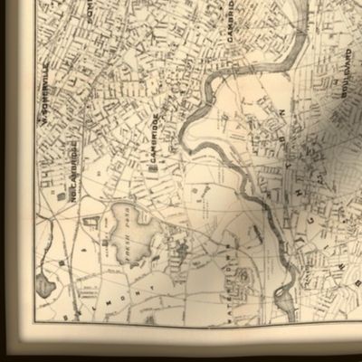 Boston map, vintage, rotated - FQ