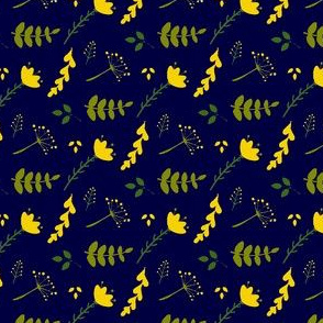 Navy and Yellow Botanical