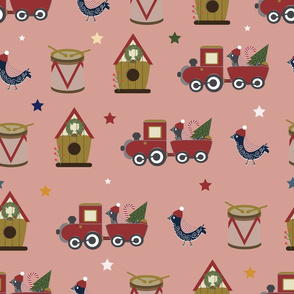 toy train seamless pattern