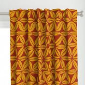 South Seas Tribal Tapa - Large Scale - Orange Red