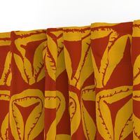 South Seas Tribal Tapa - Large Scale - Orange Red