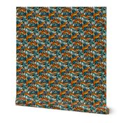 Bengal Tiger Teal Jungle (Small Version) 