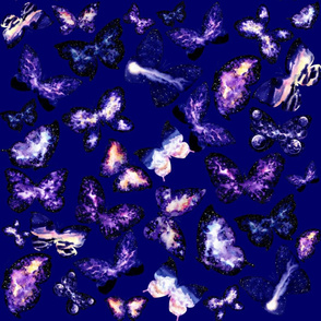 Space Butterflies- Dark Blue