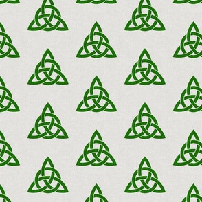 triquetra - trinity knot 2 - green on stone - LAD19