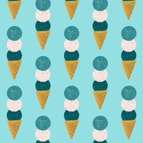 Triple scoop ice cream cones 