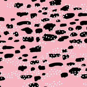 Baby deer inspired animal spots minimal trend animal print texture pink black