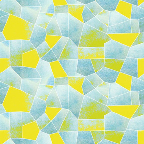 Gradient Facets \\ Blue & Yellow