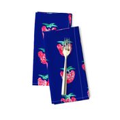 Strawberry Print Dark Blue