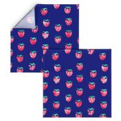 Strawberry Print Dark Blue