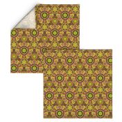 Kaleidoscopic Floral Chartreuse and Rose medium scale