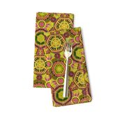 Kaleidoscopic Floral Chartreuse and Rose medium scale