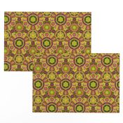 Kaleidoscopic Floral Chartreuse and Rose medium scale