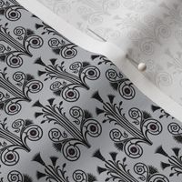 Lotus Damask - Black/Gray