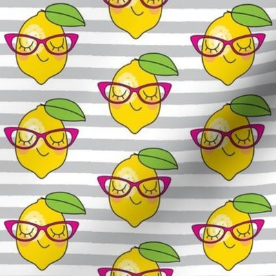hipster lemons on stripes
