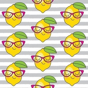 hipster lemons on stripes