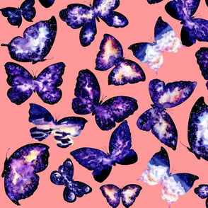 Space Butterflies - Light Pink