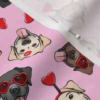 Valentine's Day Labrador retrievers - labs pink - LAD19