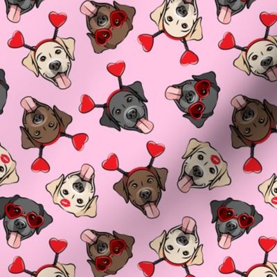 Valentine's Day Labrador retrievers - labs pink - LAD19