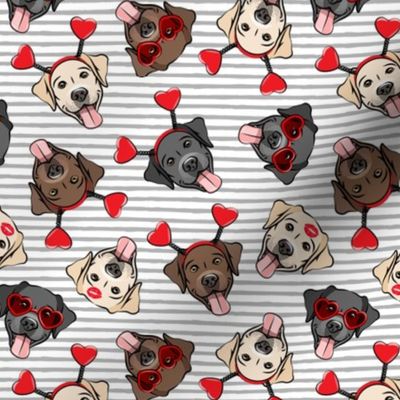Valentine's Day Labrador retrievers - labs grey stripes - LAD19