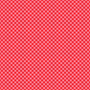 JP37 - Miniature -  Scarlet Red and Pink Checkerboard of Eighth Inch Squares
