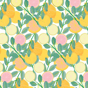 Citrus Lemon Painterly Pattern