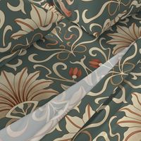 Art nouveau wallpaper on dark