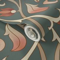 Art nouveau wallpaper on dark