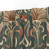 Art nouveau wallpaper on dark