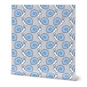 Snail silhouette pattern on stripes