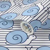 Snail silhouette pattern on stripes