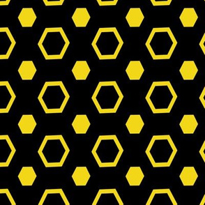 Bold, bright yellow hexagonal pattern