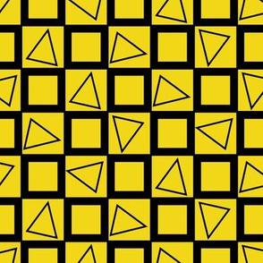 Bold, bright yellow square and tringle pattern