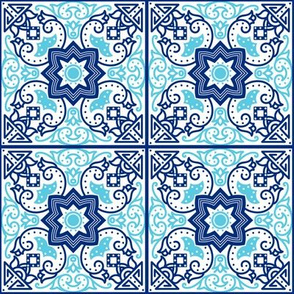 Portuguese azulejos tile. Blue Azulejo Ceramic.