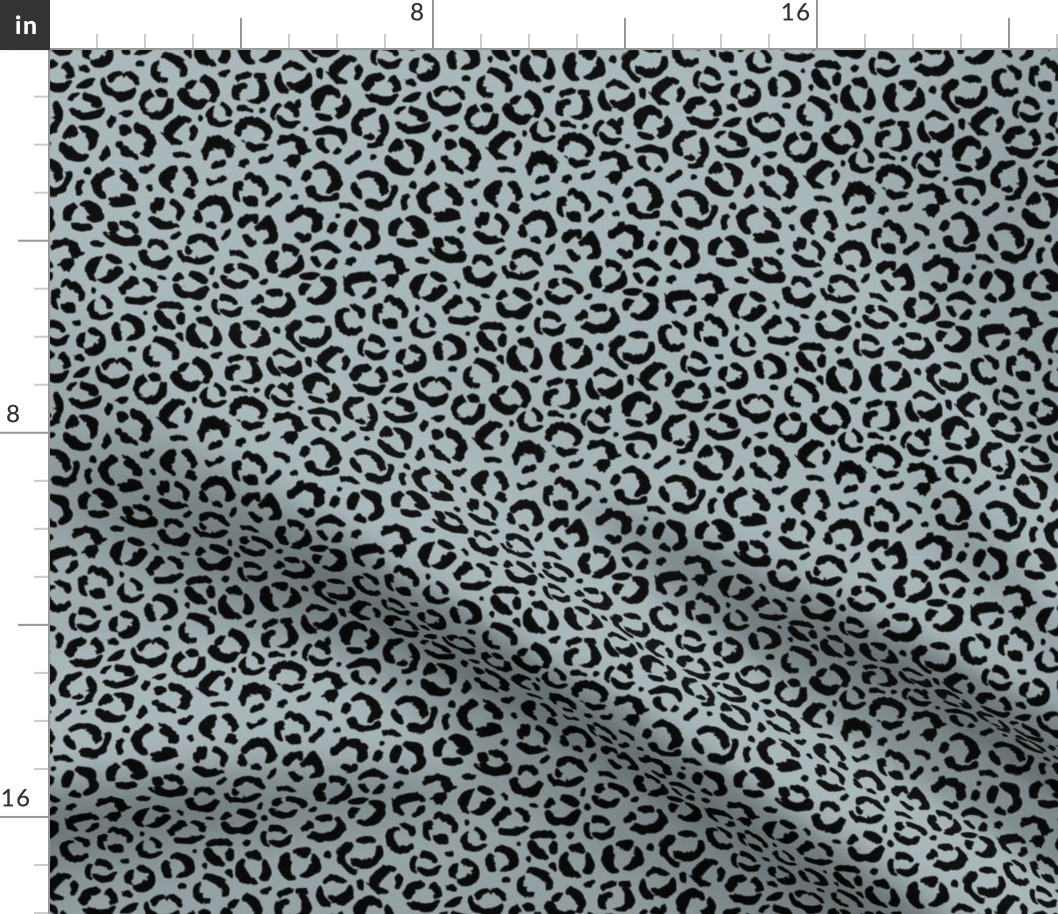 Leopard love animal print surface pattern art licensing abstract minimal cool blue winter