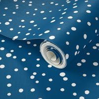 Irregular dots let is snow flakes and spots abstract basic trend minimal print classic blue