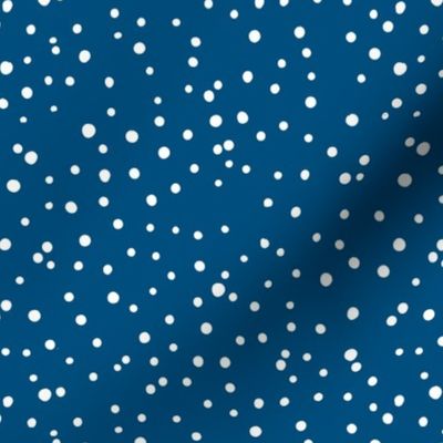 Irregular dots let is snow flakes and spots abstract basic trend minimal print classic blue