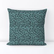 Leopard love animal print surface pattern art licensing abstract minimal blue