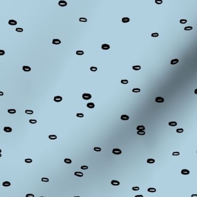 Little bubbles and minimal circles abstract ink irregular spots black cool blue