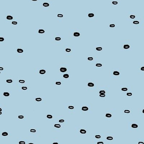 Little bubbles and minimal circles abstract ink irregular spots black cool blue