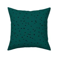 Little bubbles and minimal circles abstract ink irregular spots black emerald green