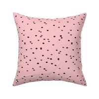 Little bubbles and minimal circles abstract ink irregular spots black soft pink girls