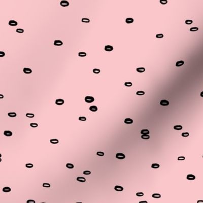 Little bubbles and minimal circles abstract ink irregular spots black soft pink girls