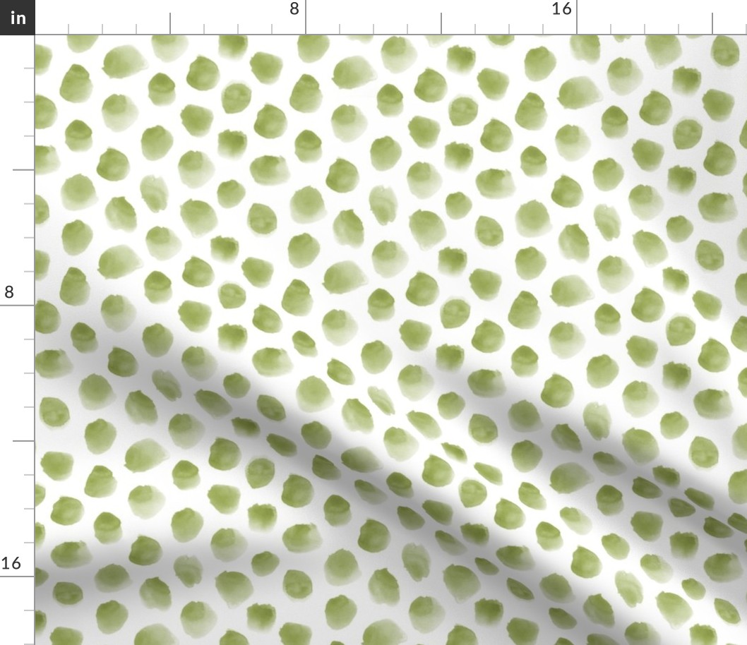 Khaki watercolor spots ★ soft green painted dots stains for modern home decor, bedding, nursery