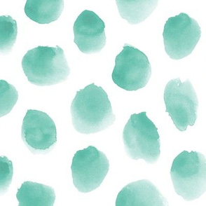 Soft turquoise watercolor spots ★ painted dots for neutral modern home decor, bedding, nursery