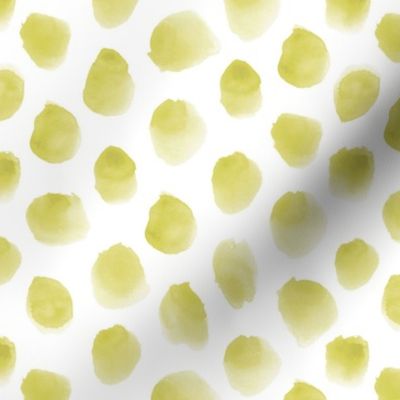 Mustard watercolor spots ★ soft yellow painted dots for modern home decor, bedding, nursery