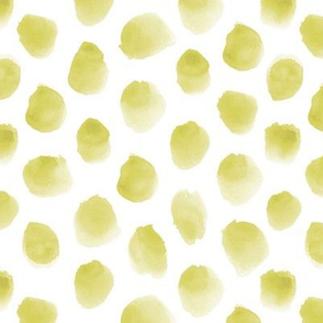 Mustard watercolor spots ★ soft yellow painted dots for modern home decor, bedding, nursery
