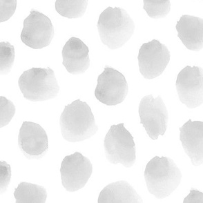 Soft silver watercolor spots ★ painted dots for modern home decor, bedding, nursery in grey shades
